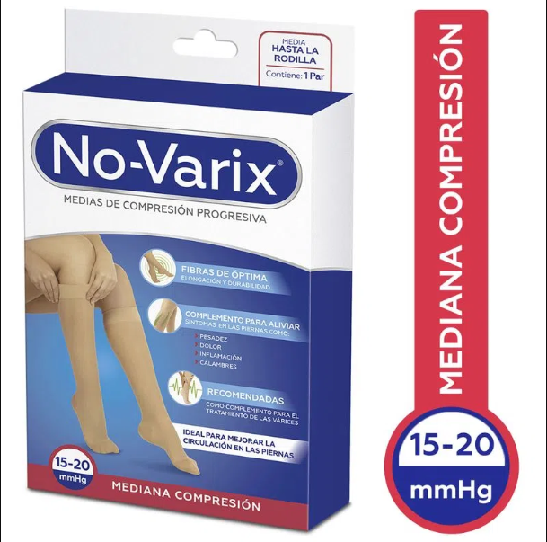 MEDIAS NO-VARIX® MUJER 15-20 MMHG FIBRAS 4G